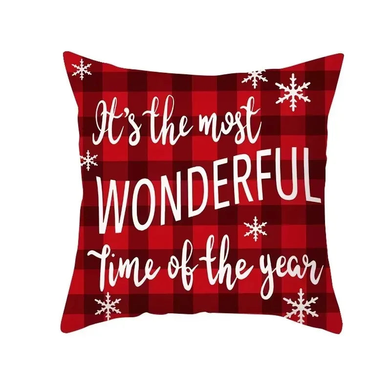 45Cm Christmas Cushion Cover Pillowcase 2025 Christmas Decorations for Home Ornament Xmas New Year Christmas Decor 2026 Noel