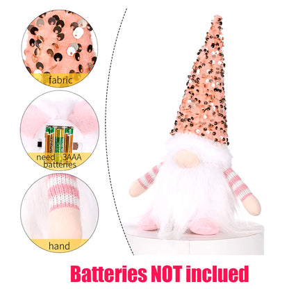 30Cm Glowing Gnome Christmas Decorations 2024 Faceless Plush Dolls Elf Home Ornaments Navidad New Year 2024 Gift