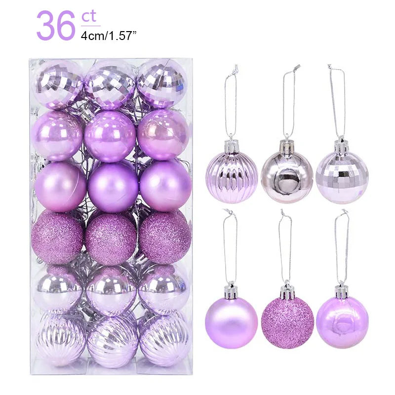 1Box Christmas Balls Christmas Tree Ornaments Ball Xmas Hanging Tree Pendants Home Party Decor 2026 New Year Gift Noel Navidad