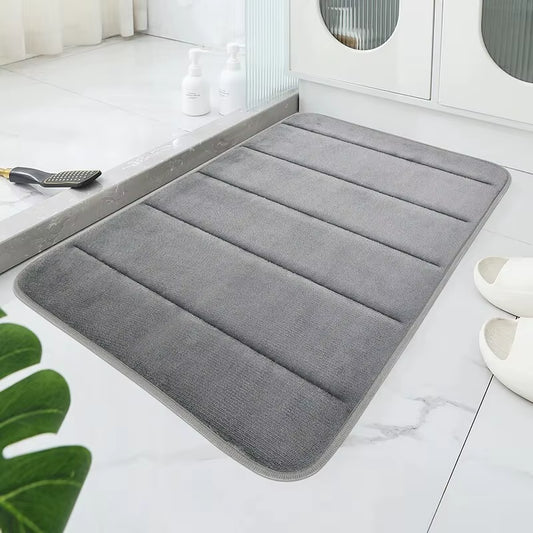 Bathroom Coral Velvet Anti-Skid Mat,Quick Water Absorption,Dry Machine Washing,Toilet Mat,Softcomfortable, Easy Mat Bathroom Use