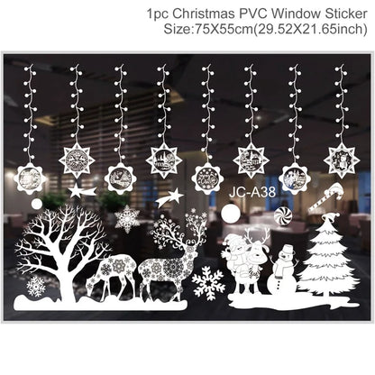 Christmas Window Stickers Christmas Wall Sticker Kids Room Wall Decals Merry Christmas Decorations for Home New Year Stickers