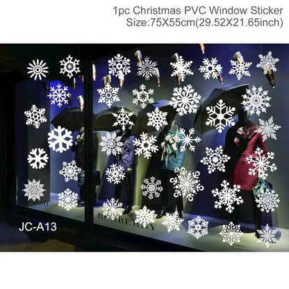 Christmas Window Stickers Christmas Wall Sticker Kids Room Wall Decals Merry Christmas Decorations for Home New Year Stickers
