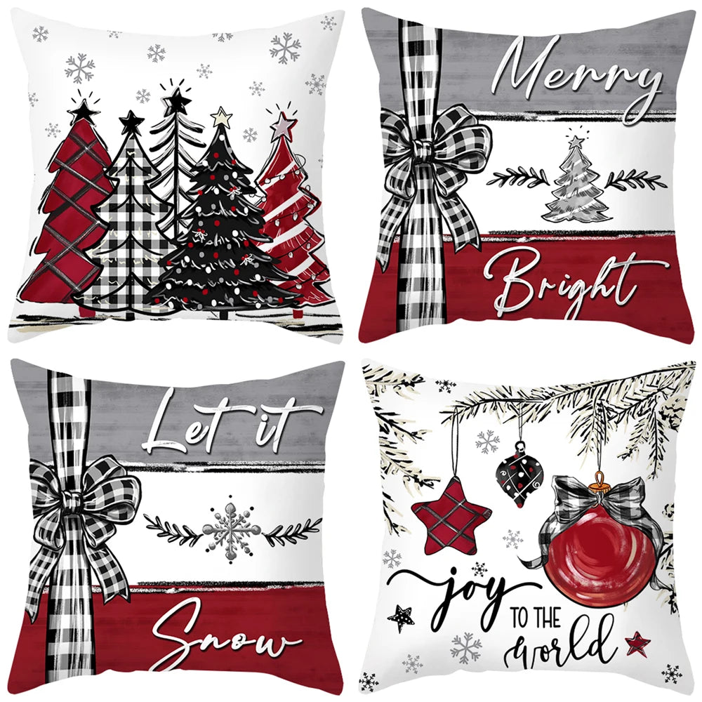 45Cm Christmas Cushion Cover Pillowcase 2025 Christmas Decorations for Home Ornament Xmas New Year Christmas Decor 2026 Noel