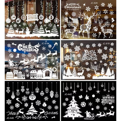 Christmas Window Stickers Christmas Wall Sticker Kids Room Wall Decals Merry Christmas Decorations for Home New Year Stickers
